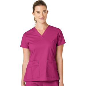 WonderWink Women’s Wonderflex Verity Scrub Top(Hot Pink)