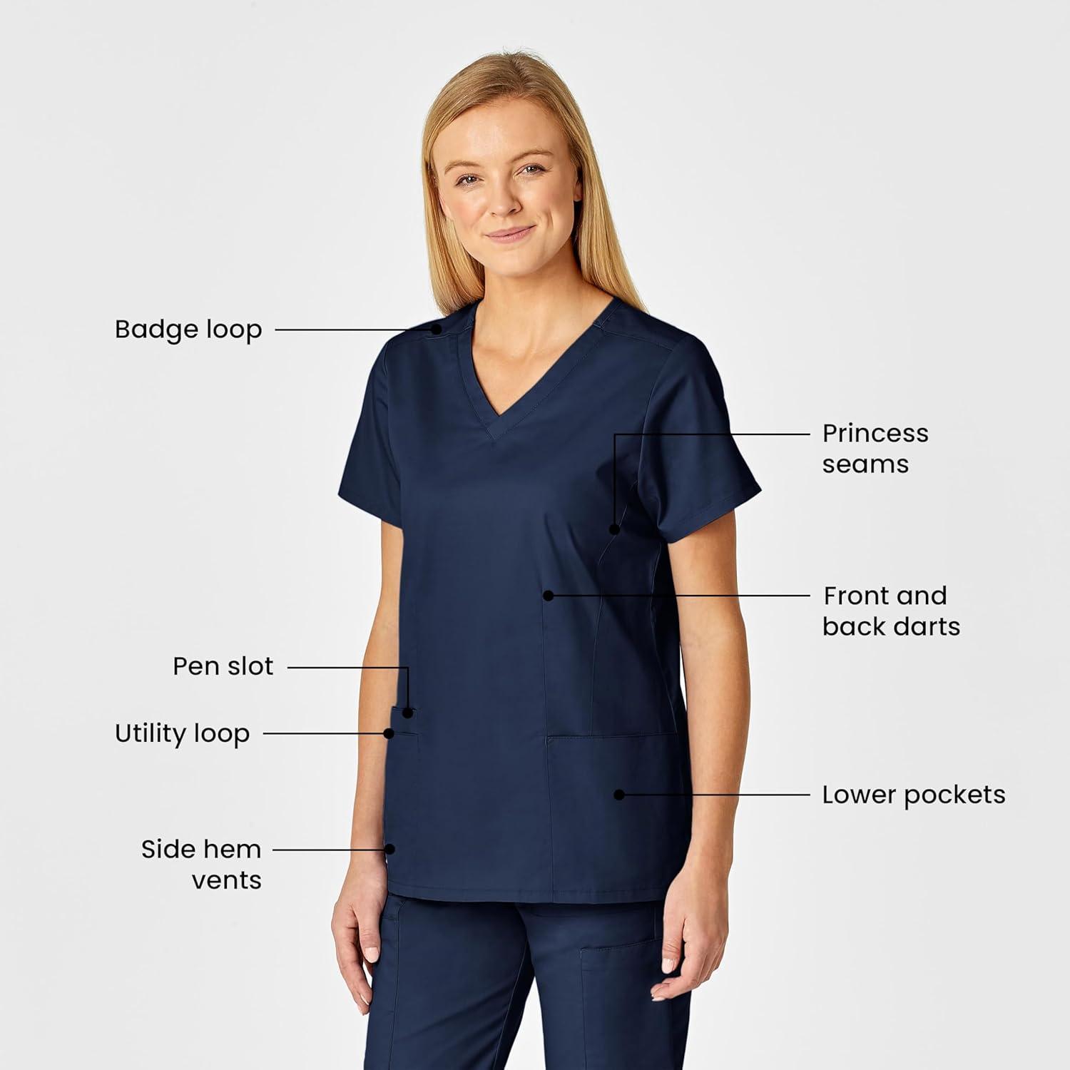 imageWonderWink Womens Shaped VNeck TopNavy