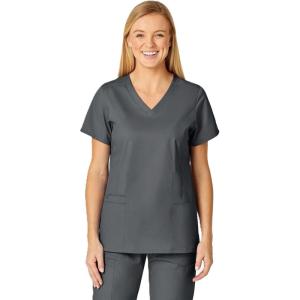 WonderWink Women’s Shaped V-Neck Top(Pewter)