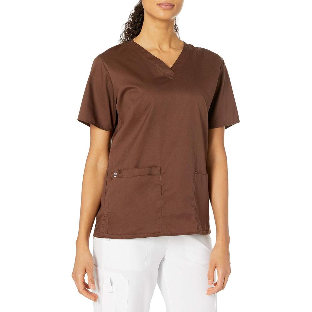 imageWonderWink UnisexAdult Unisex VNeck TopChocolate
