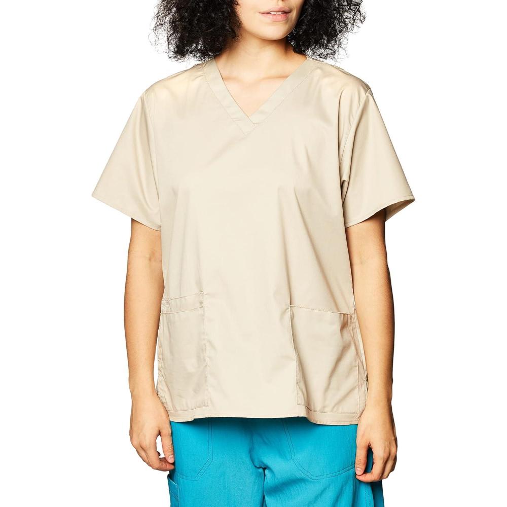 imageWonderWink UnisexAdult Unisex VNeck TopKhaki