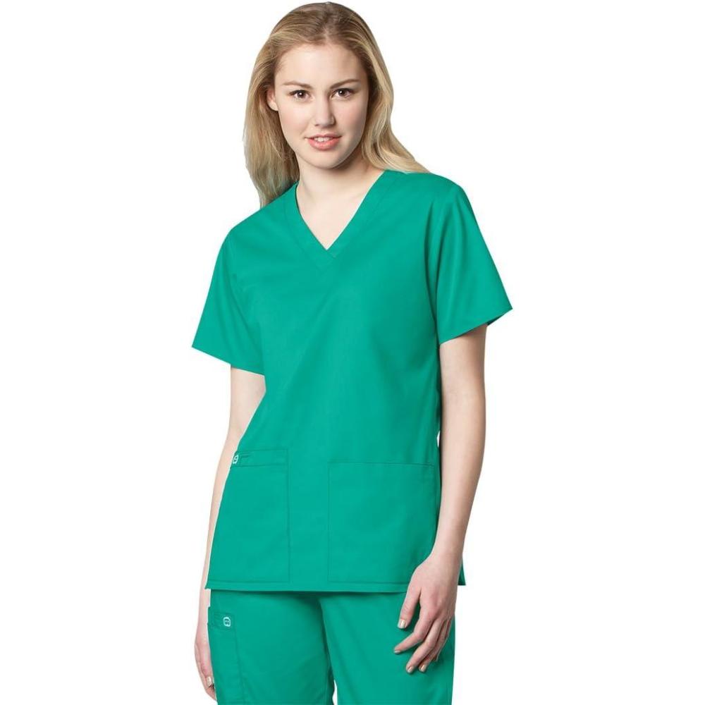 imageWonderWink UnisexAdult Unisex VNeck TopSurgical Green
