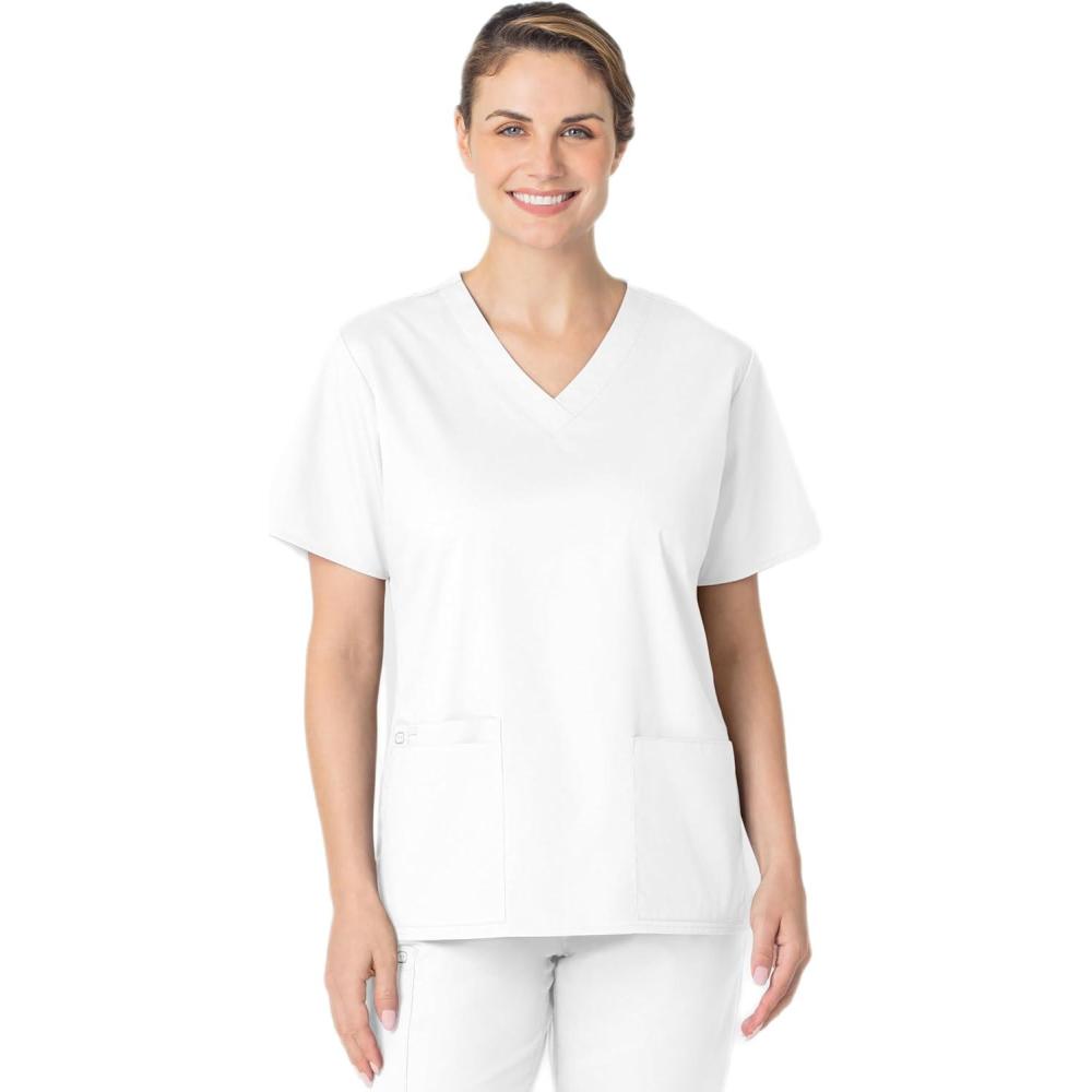 imageWonderWink UnisexAdult Unisex VNeck TopWhite