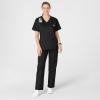 WonderWink Unisex-Adult Unisex V-Neck Top(Black)