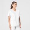 WonderWink Unisex-Adult Unisex V-Neck Top(White)