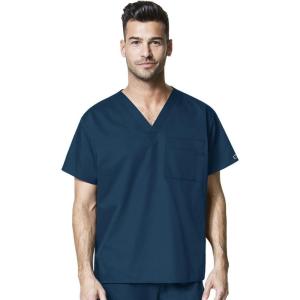 WonderWink Unisex-Adult Unisex V-Neck Top(Caribbean Blue)