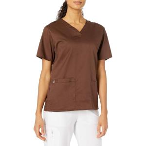 WonderWink Unisex-Adult Unisex V-Neck Top(Chocolate)