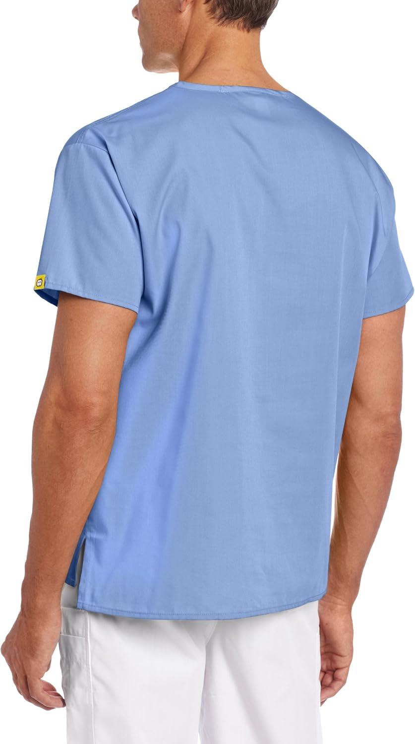 imageWonderWink Mens Big The Alpha Unisex VNeck Scrub TopCiel Blue