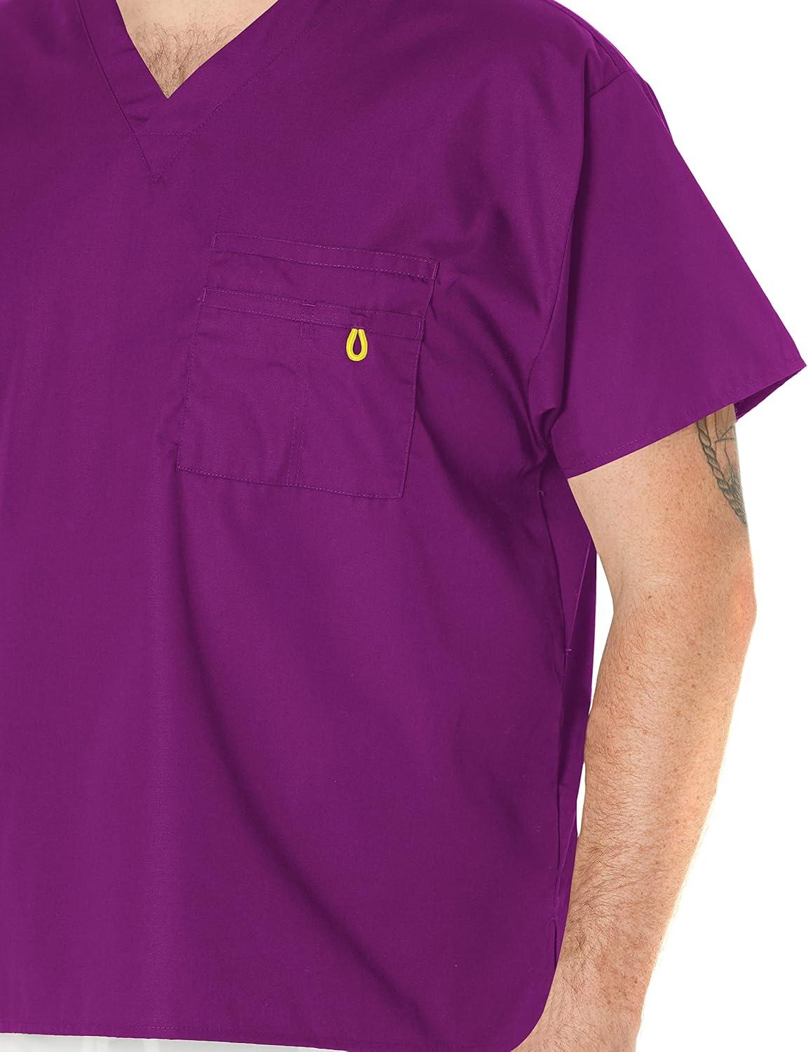 imageWonderWink Mens Big The Alpha Unisex VNeck Scrub TopEggplant