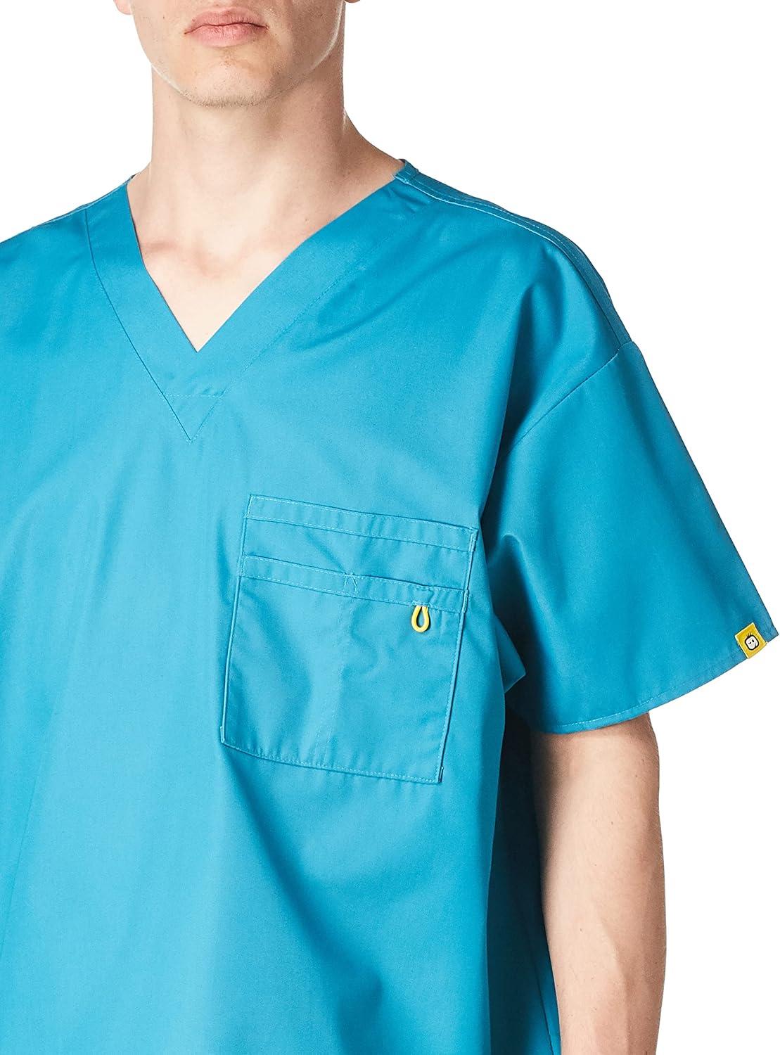imageWonderWink Mens Big The Alpha Unisex VNeck Scrub TopReal Teal