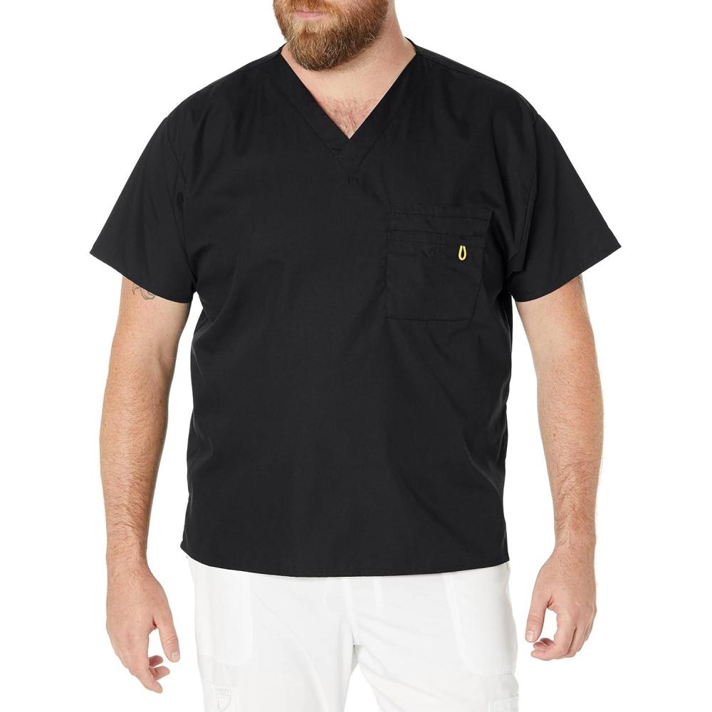 imageWonderWink Mens Big The Alpha Unisex VNeck Scrub TopBlack