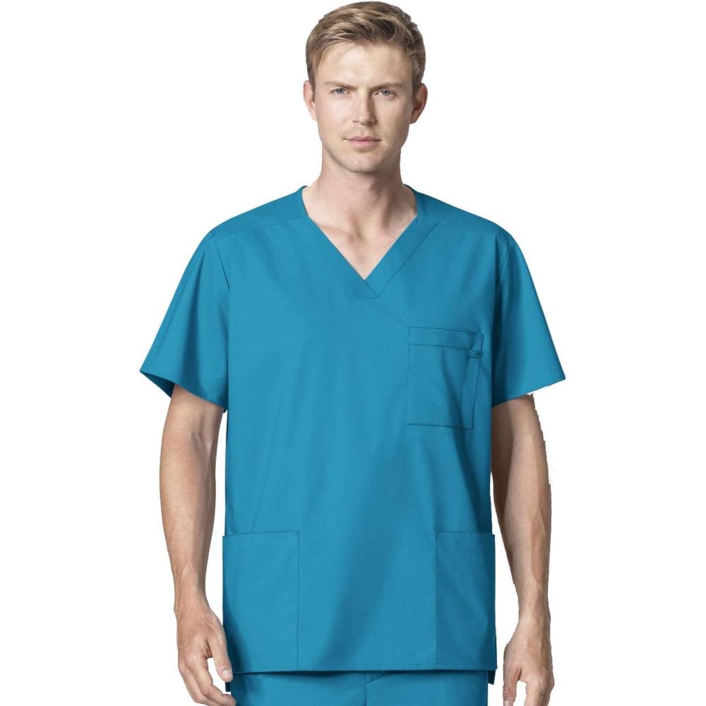 imageWonderWink Mens VNeck Top Teal Blue Medium