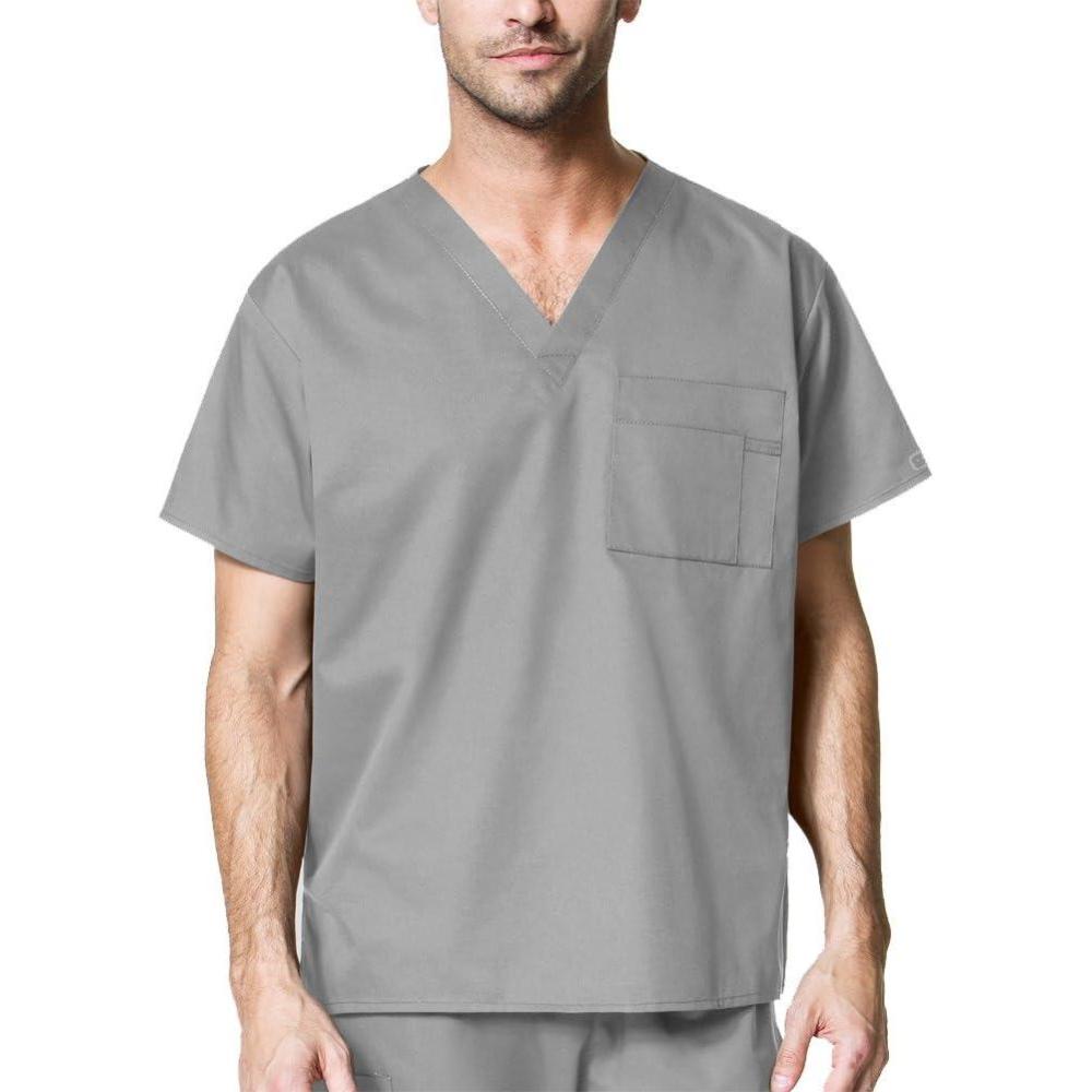 imageWonderWink Womens Unisex VNeck Top Medical Scrubs Shirt Grey Medium US