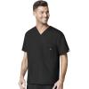 WonderWink Men’s Big The Alpha Unisex V-Neck Scrub Top(Black)