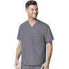 WonderWink Men’s Big The Alpha Unisex V-Neck Scrub Top(Pewter)