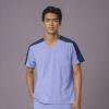 WonderWink Mens Color-Block Top(Ceil Blue)