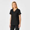 WonderWink Womens Shaped V-Neck Top(Black)