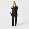 WonderWink Womens Shaped V-Neck Top(Black)