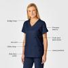WonderWink Womens Shaped V-Neck Top(Navy)