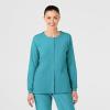 WonderWink Womens Crew Neck Warm Up Jacket(Teal Blue)