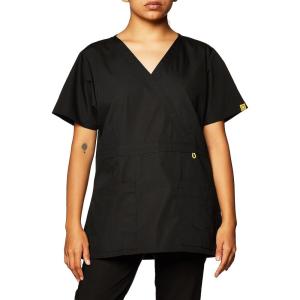 WonderWink Women’s Origins Golf Scrub Top(Black)
