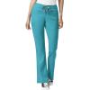 WonderWink Pro Women’s 4 Pocket V-Neck Top & Moderate Flare Leg Cargo Pant Scrub Set + Badge Reel(Teal)
