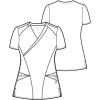 WonderWink W123 Women’s Mock Wrap Top & Flat Front Double Cargo Pant Scrub Set + Badge Reel(Caribbean)
