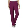 WonderWink W123 Women’s Mock Wrap Top & Flat Front Double Cargo Pant Scrub Set + Badge Reel(Wine)