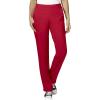 WonderWink W123 Women’s Stylized V-neck Top & Flat Front Double Cargo Pant Scrub Set + Badge Reel(Red)