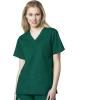 WonderWink WORK Women’s Scrubs V-Neck Chest Pocket Top & Pull On Cargo Pant Set + Badge Reel(Hunter)