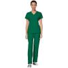 WonderWink W123 Women’s Mock Wrap Top & Flat Front Double Cargo Pant Scrub Set + Badge Reel(Hunter)