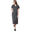WonderWink Work Women’s Wrap Top & Scrub Skirt Set + Badge Reel(Pewter)