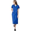 WonderWink Work Women’s Wrap Top & Scrub Skirt Set + Badge Reel(Royal)