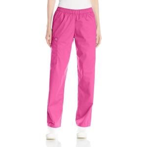 WINK WonderWORK Scrubs for Women, Pull-On Cargo Scrub Pants(Fuchsia)