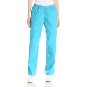 WINK WonderWORK Scrubs for Women, Pull-On Cargo Scrub Pants(Light Turquoise)