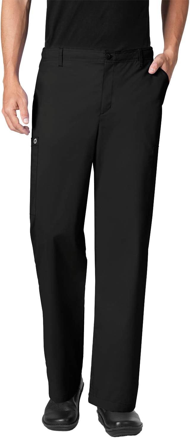 imageWonderWork Mens Vneck MultiPocket Top amp Mens Cargo Pant Scrub Set Badge ReelBlack