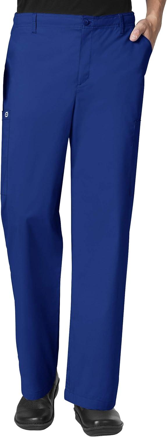 imageWonderWork Mens Vneck MultiPocket Top amp Mens Cargo Pant Scrub Set Badge ReelGalaxy Blue