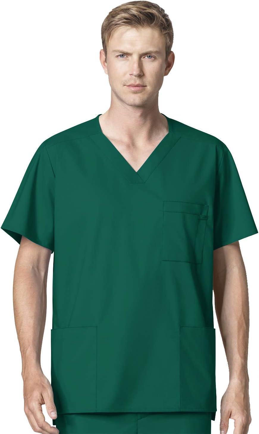 imageWonderWork Mens Vneck MultiPocket Top amp Mens Cargo Pant Scrub Set Badge ReelHunter