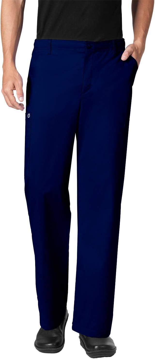 imageWonderWork Mens Vneck MultiPocket Top amp Mens Cargo Pant Scrub Set Badge ReelNavy