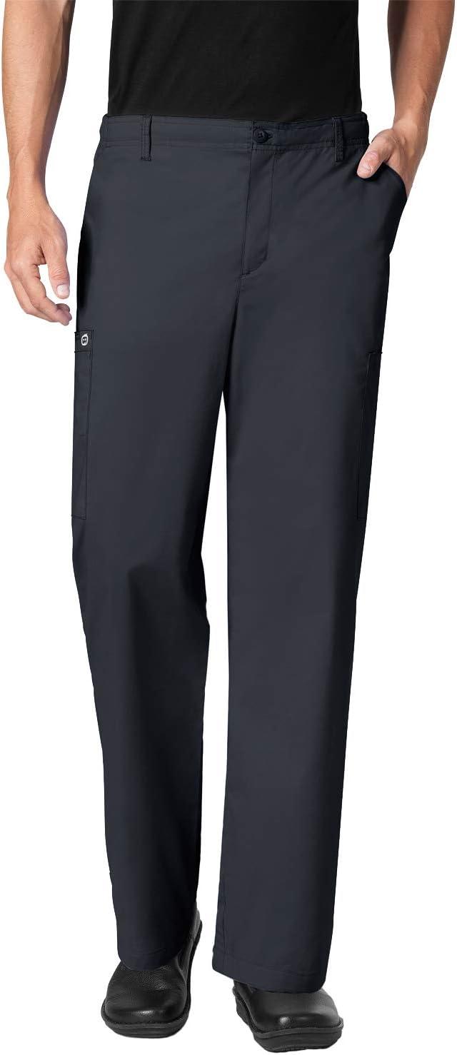imageWonderWork Mens Vneck MultiPocket Top amp Mens Cargo Pant Scrub Set Badge ReelPewter