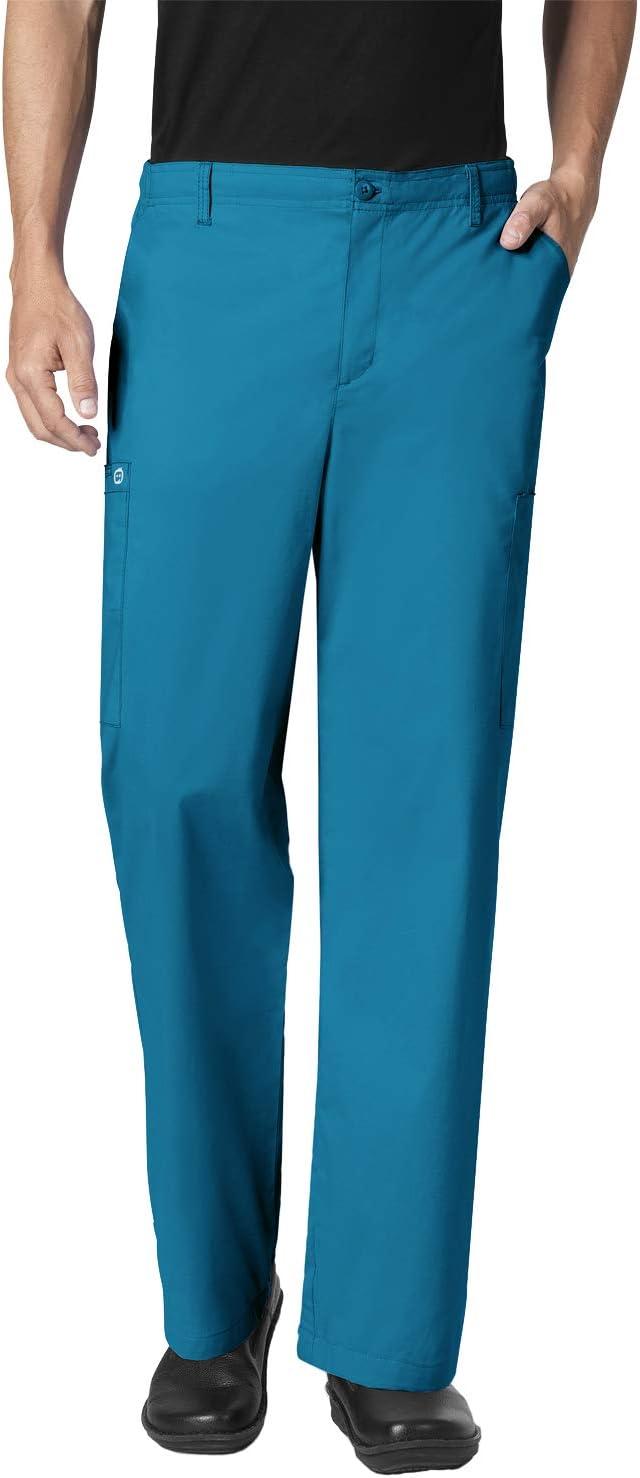 imageWonderWork Mens Vneck MultiPocket Top amp Mens Cargo Pant Scrub Set Badge ReelReal Teal