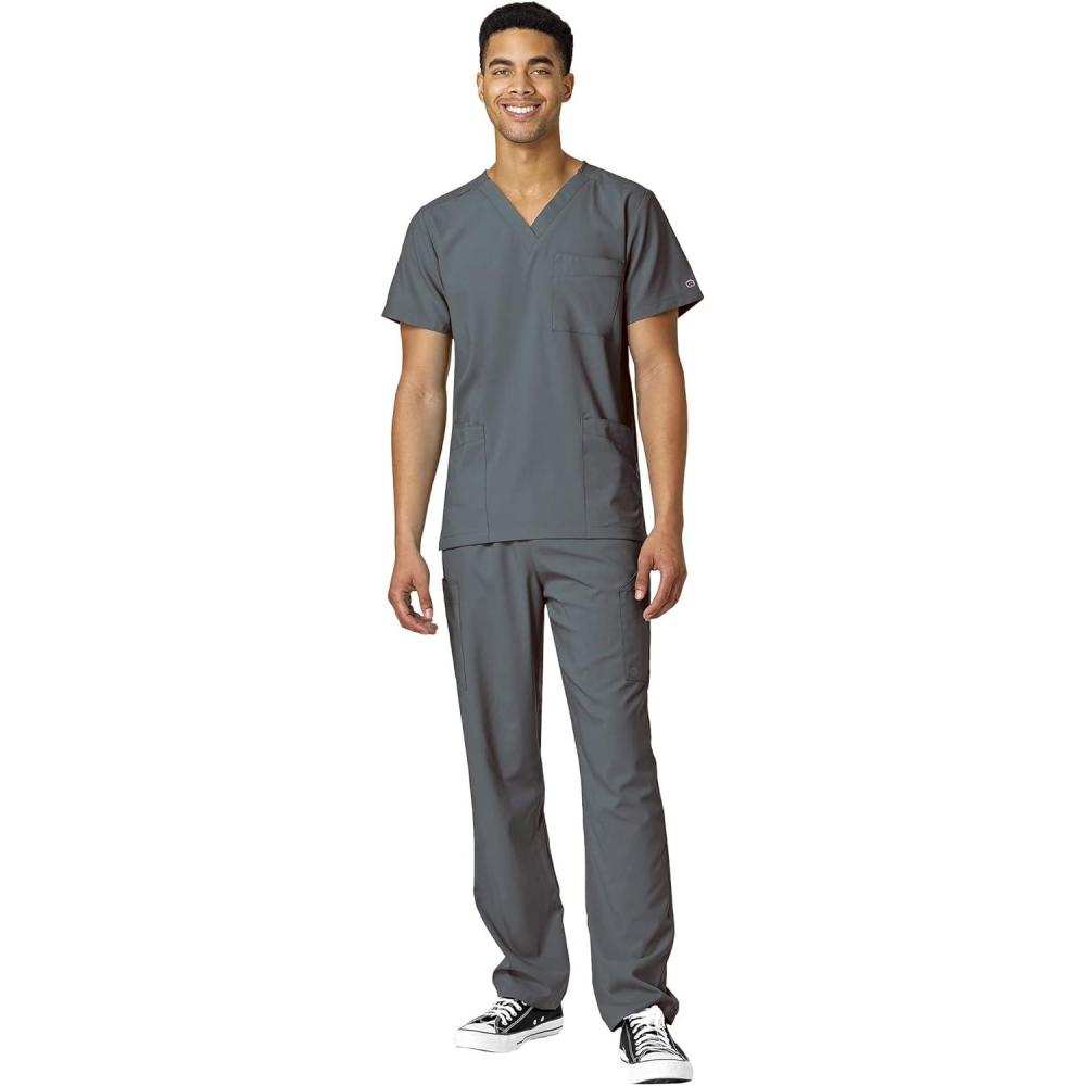 imageWonderWink W123 Unisex 4Pocket Utility Top amp Unisex Multicargo pant Scrub Set Badge ReelPewter