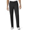WonderWink PRO Men’s V-Neck Top & Straight Leg Cargo Pant Scrub Set + Badge Reel(Black)