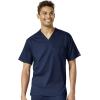 WonderWink PRO Men’s V-Neck Top & Straight Leg Cargo Pant Scrub Set + Badge Reel(Navy)