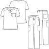WonderWink PRO Men’s V-Neck Top & Straight Leg Cargo Pant Scrub Set + Badge Reel(Royal)