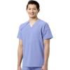 WonderWink RENEW Men’s EZ Zip Top & Men’s Straight Slim Leg Cargo Pant Scrub Set + Badge Reel(Ceil Blue)