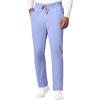 WonderWink RENEW Men’s EZ Zip Top & Men’s Straight Slim Leg Cargo Pant Scrub Set + Badge Reel(Ceil Blue)