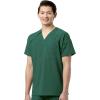 WonderWink RENEW Men’s EZ Zip Top & Men’s Straight Slim Leg Cargo Pant Scrub Set + Badge Reel(Hunter)
