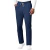 WonderWink RENEW Men’s EZ Zip Top & Men’s Straight Slim Leg Cargo Pant Scrub Set + Badge Reel(Navy)