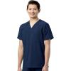 WonderWink RENEW Men’s EZ Zip Top & Men’s Straight Slim Leg Cargo Pant Scrub Set + Badge Reel(Navy)